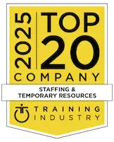 Training Industry 2025 Top 20 Staffing Award - Trainingpros